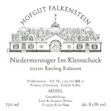 Hofgut Falkenstein Niedermenniger im Kleinschock Kabinett 2021