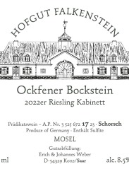 Hofgut Falkenstein Ockfener Bockstein Kabinett AP 17 Schorsch 2022